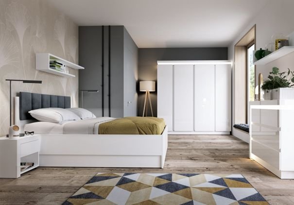 Białe meble w sypialni