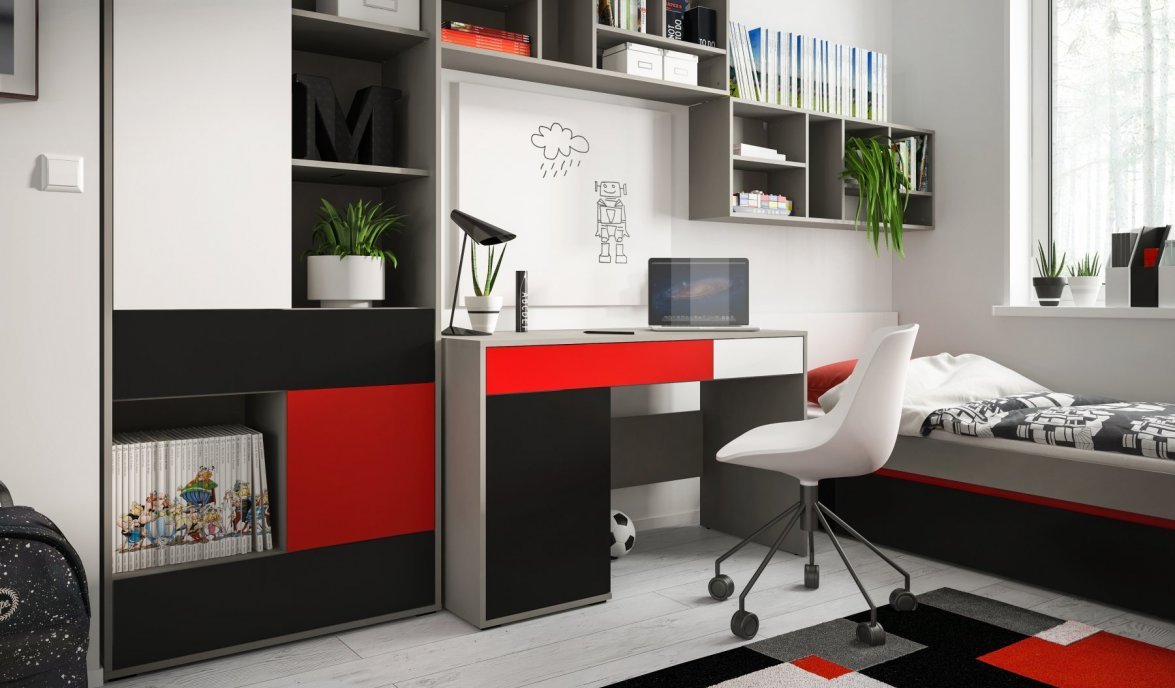 Kolorowe fronty mebli chłopięcych