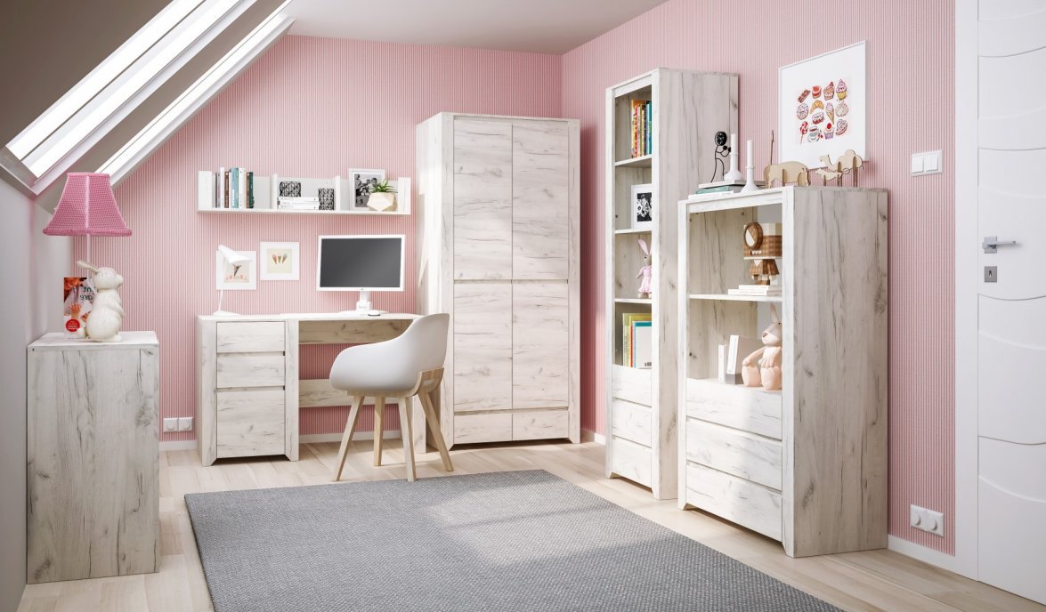 Pokój młodzieżowy: Kolekcja mebli Angel - różowe ściany Pokój młodzieżowy: Kolekcja mebli Angel - różowe ściany