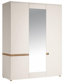 Biała szafa z lustrem kolekcja Linate